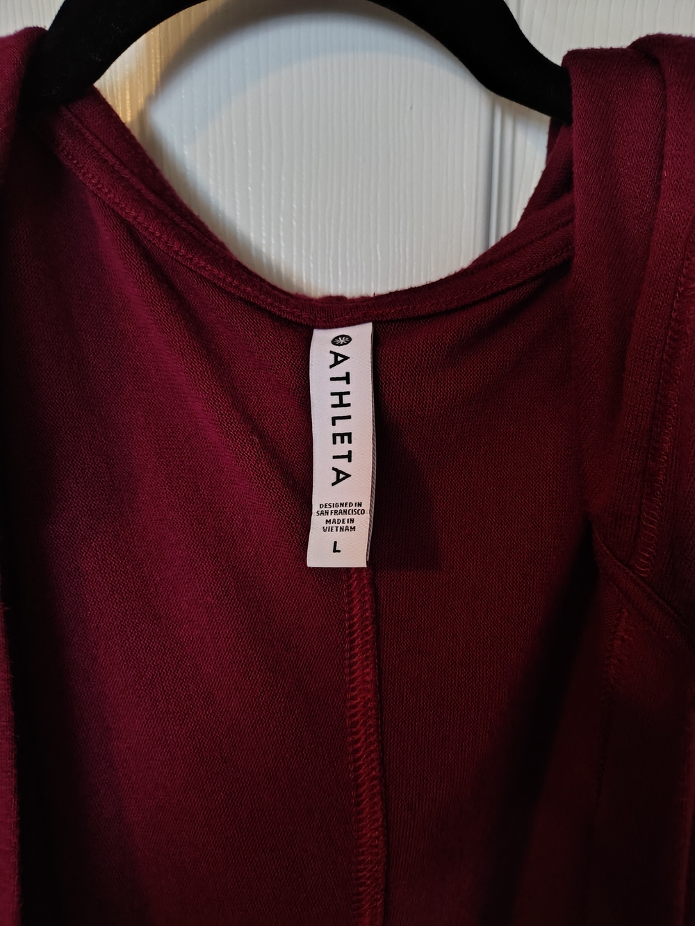 Athleta Hooded Longline Cardigan in Burgundy Size L - Picture 3 of 4